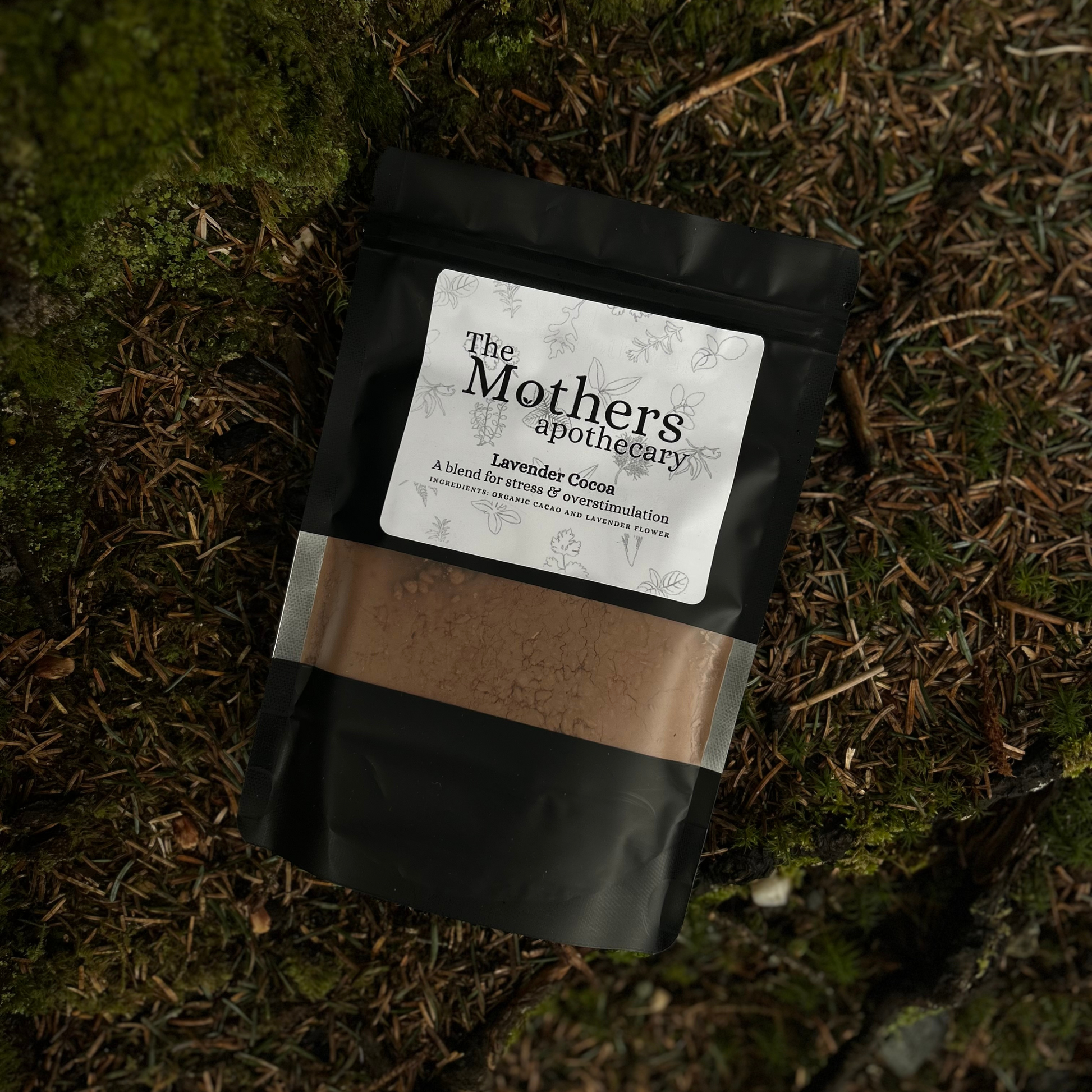 A rich, creamy cup of lavender-infused cocoa, designed to soothe stress, relax the nervous system, and promote better sleep.